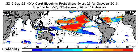 Current Bleaching Heat Stress Outlook Probability - Alert Level 2