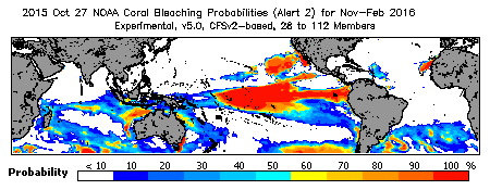 Current Bleaching Heat Stress Outlook Probability - Alert Level 2