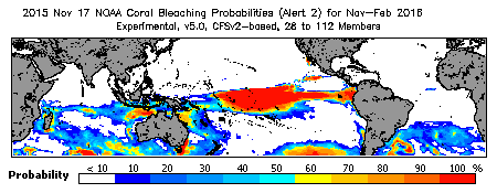 Current Bleaching Heat Stress Outlook Probability - Alert Level 2