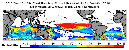 Current Bleaching Heat Stress Outlook Probability - Alert Level 2