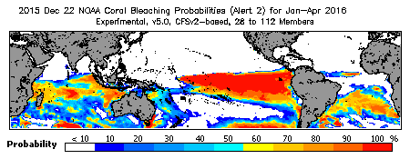 Current Bleaching Heat Stress Outlook Probability - Alert Level 2