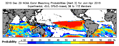 Current Bleaching Heat Stress Outlook Probability - Alert Level 2