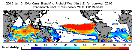 Current Bleaching Heat Stress Outlook Probability - Alert Level 2