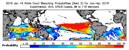 Current Bleaching Heat Stress Outlook Probability - Alert Level 2