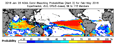 Current Bleaching Heat Stress Outlook Probability - Alert Level 2