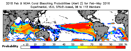 Current Bleaching Heat Stress Outlook Probability - Alert Level 2