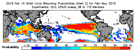 Current Bleaching Heat Stress Outlook Probability - Alert Level 2