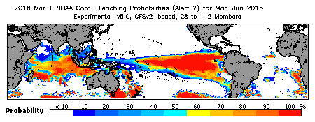 Current Bleaching Heat Stress Outlook Probability - Alert Level 2