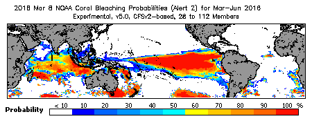 Current Bleaching Heat Stress Outlook Probability - Alert Level 2