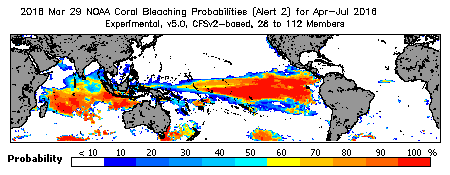 Current Bleaching Heat Stress Outlook Probability - Alert Level 2