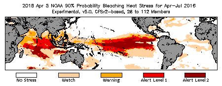 Bleaching Outlook - 90% probability