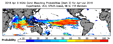 Current Bleaching Heat Stress Outlook Probability - Alert Level 2