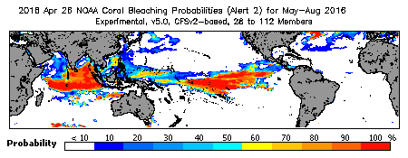 Current Bleaching Heat Stress Outlook Probability - Alert Level 2