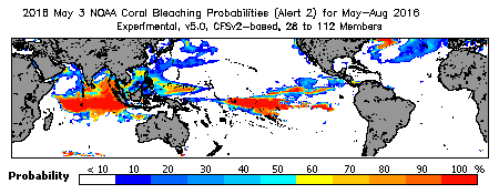 Current Bleaching Heat Stress Outlook Probability - Alert Level 2