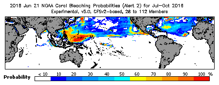 Current Bleaching Heat Stress Outlook Probability - Alert Level 2