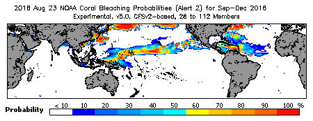 Current Bleaching Heat Stress Outlook Probability - Alert Level 2