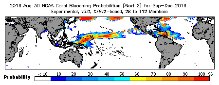 Current Bleaching Heat Stress Outlook Probability - Alert Level 2