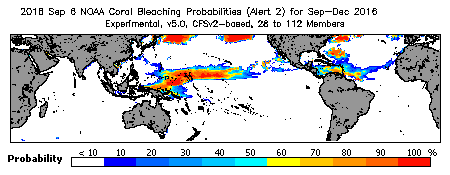 Current Bleaching Heat Stress Outlook Probability - Alert Level 2