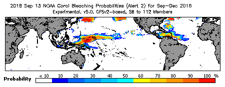 Current Bleaching Heat Stress Outlook Probability - Alert Level 2