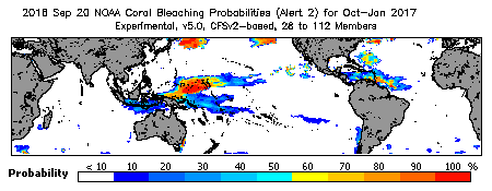 Current Bleaching Heat Stress Outlook Probability - Alert Level 2