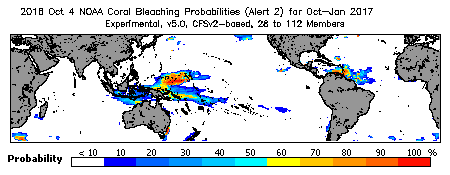 Current Bleaching Heat Stress Outlook Probability - Alert Level 2