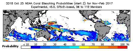 Current Bleaching Heat Stress Outlook Probability - Alert Level 2
