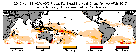 Bleaching Outlook - 90% probability