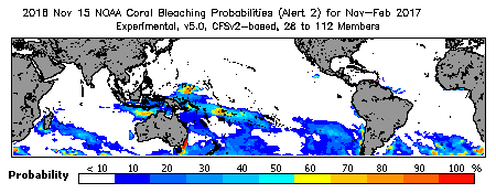 Current Bleaching Heat Stress Outlook Probability - Alert Level 2