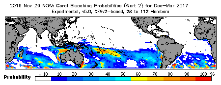 Current Bleaching Heat Stress Outlook Probability - Alert Level 2