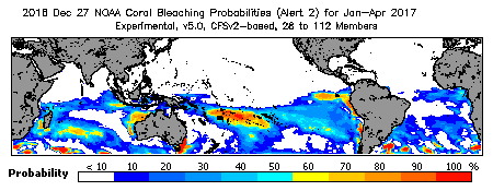 Current Bleaching Heat Stress Outlook Probability - Alert Level 2