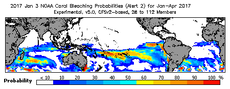 Current Bleaching Heat Stress Outlook Probability - Alert Level 2