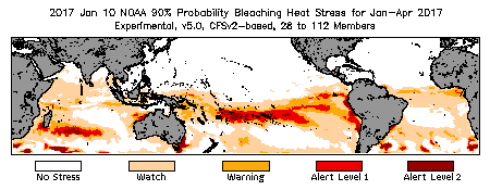 Bleaching Outlook - 90% probability