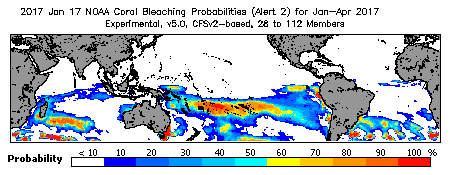 Current Bleaching Heat Stress Outlook Probability - Alert Level 2