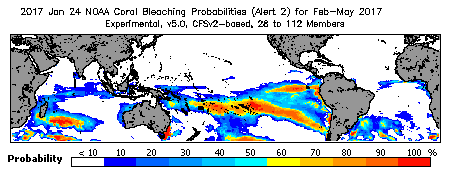 Current Bleaching Heat Stress Outlook Probability - Alert Level 2