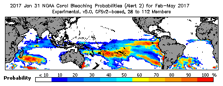 Current Bleaching Heat Stress Outlook Probability - Alert Level 2