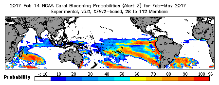 Current Bleaching Heat Stress Outlook Probability - Alert Level 2