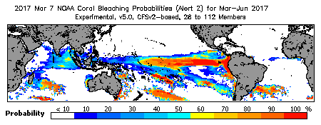 Current Bleaching Heat Stress Outlook Probability - Alert Level 2