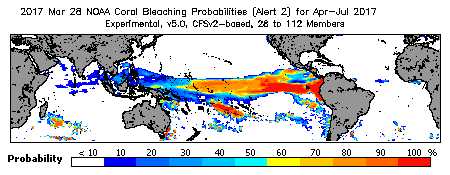 Current Bleaching Heat Stress Outlook Probability - Alert Level 2