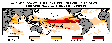 Bleaching Outlook - 90% probability