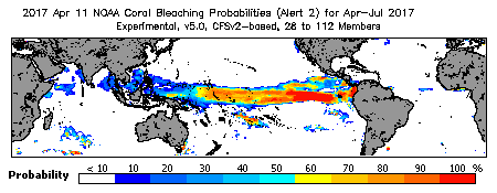 Current Bleaching Heat Stress Outlook Probability - Alert Level 2