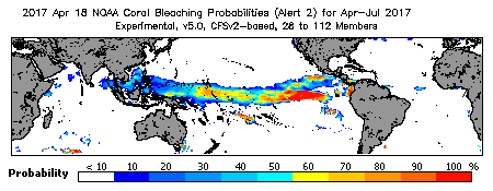 Current Bleaching Heat Stress Outlook Probability - Alert Level 2