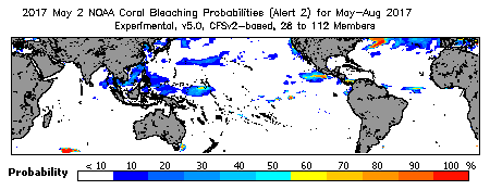 Current Bleaching Heat Stress Outlook Probability - Alert Level 2