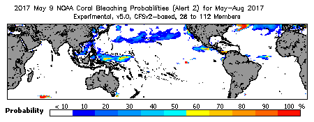 Current Bleaching Heat Stress Outlook Probability - Alert Level 2