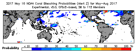 Current Bleaching Heat Stress Outlook Probability - Alert Level 2