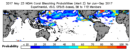 Current Bleaching Heat Stress Outlook Probability - Alert Level 2