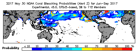 Current Bleaching Heat Stress Outlook Probability - Alert Level 2