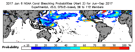 Current Bleaching Heat Stress Outlook Probability - Alert Level 2