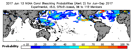 Current Bleaching Heat Stress Outlook Probability - Alert Level 2