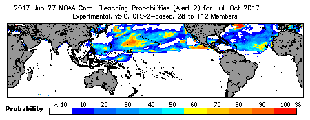 Current Bleaching Heat Stress Outlook Probability - Alert Level 2