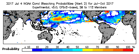 Current Bleaching Heat Stress Outlook Probability - Alert Level 2